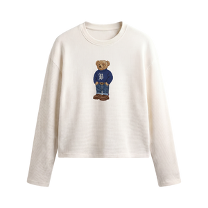 Blacklist Bear Basics Waffle T-shirt Off White