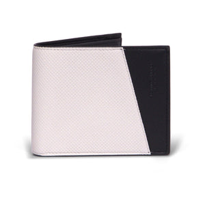 Bottega Veneta Logo Embossed Two Tone Bi-fold Wallet White/Black