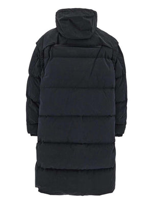 Bottega Veneta Long Fronted Popeline Puffer Jacket Black