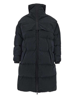 Bottega Veneta Long Fronted Popeline Puffer Jacket Black