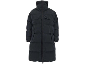 Bottega Veneta Long Fronted Popeline Puffer Jacket Black