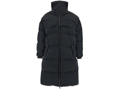 Bottega Veneta Long Fronted Popeline Puffer Jacket Black