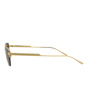 Bottega Veneta Square-Frame Metal Sunglasses Gold Gold Grey (BV1107S-30011010-004)