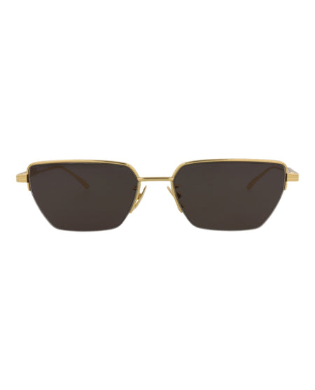 Bottega Veneta Square-Frame Metal Sunglasses Gold Gold Grey (BV1107S-30011010-004)
