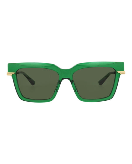 Bottega Veneta Square-Frame Recycled Acetate Sunglasses Green Gold Green (BV1242S-30014295-003)