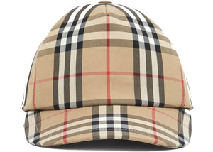 Burberry Baseball Cap Logo Applique Vintage Check Archive Beige