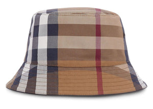 Burberry Check Cotton Canvas Bucket Hat Birch Brown