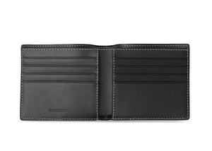 Burberry Check E-canvas International Bifold Wallet 8 slot Dark Birch Brown