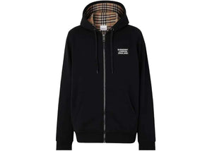 Burberry Cotton Blend Zip Hoodie Black