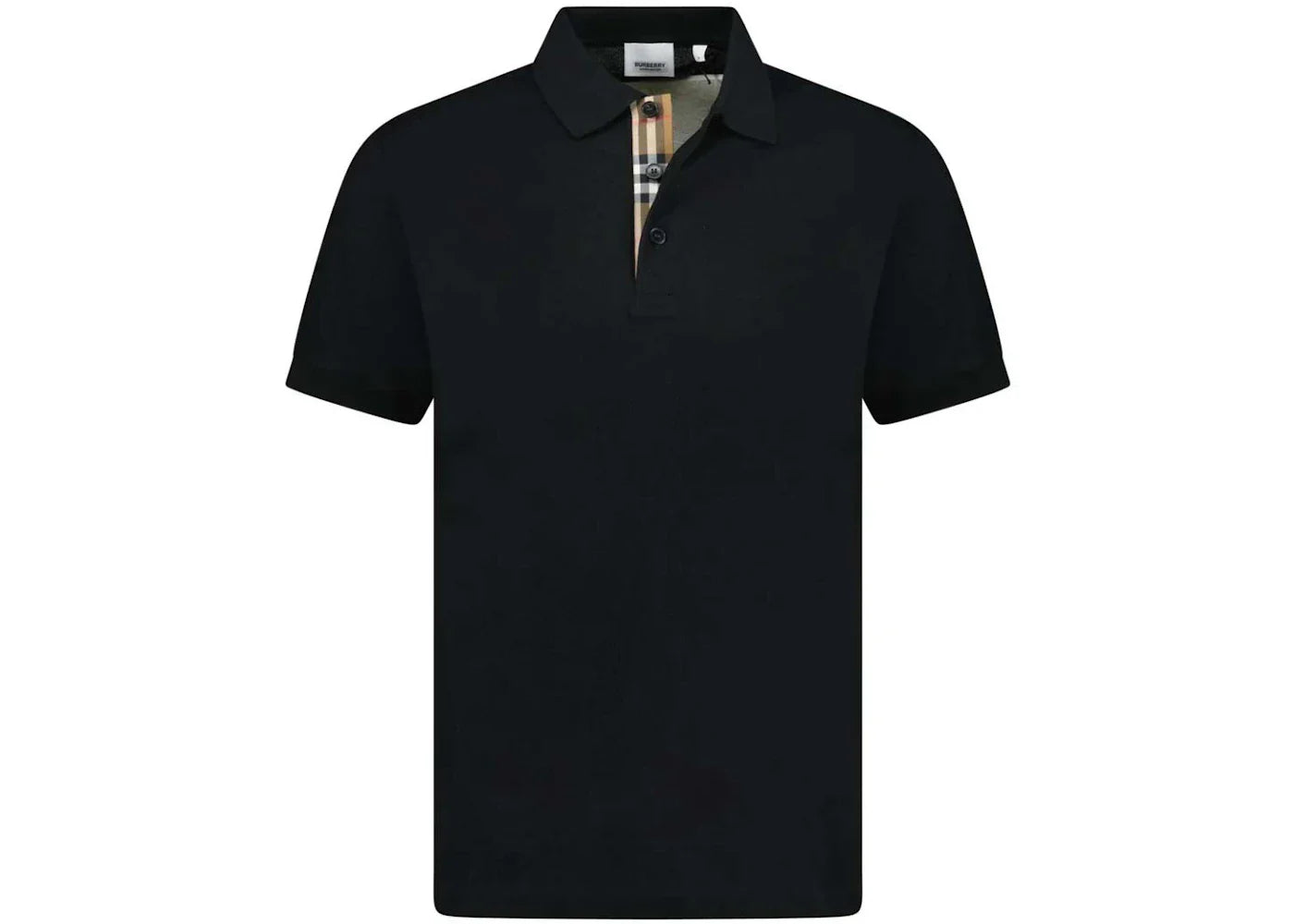 Burberry Hartford Check Placket Polo Black