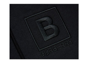Burberry Letter Graphic Cotton Blend Zip Hoodie Black