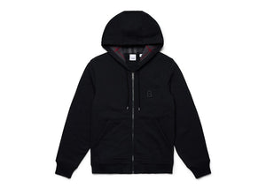 Burberry Letter Graphic Cotton Blend Zip Hoodie Black