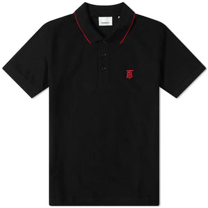 Burberry Logo Embroidered Polo Black