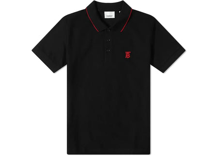 Burberry Logo Embroidered Polo Black
