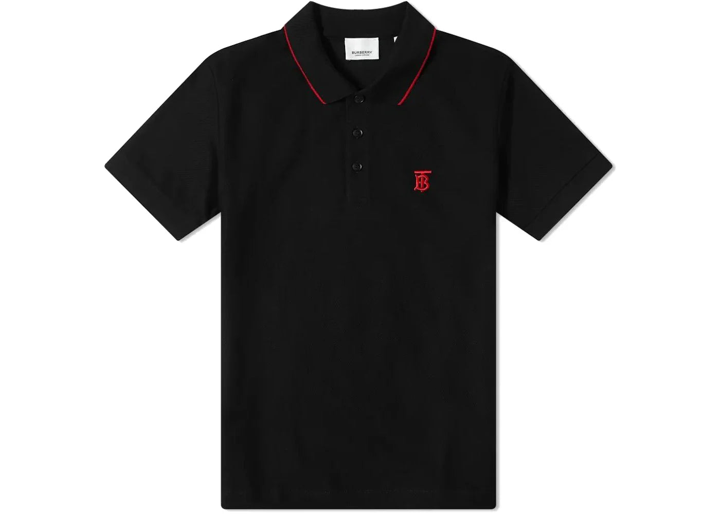 Burberry Logo Embroidered Polo Black