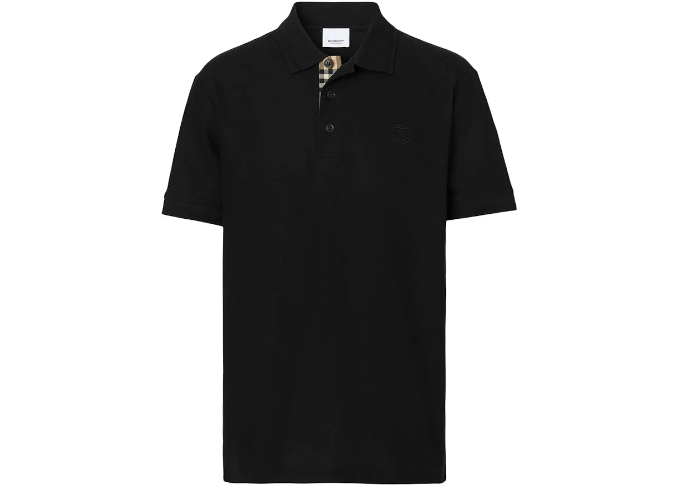 Burberry Monogram Motif Cotton Pique Polo Black/Archive Beige