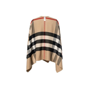 Burberry Reversible Check Merino Wool Poncho Camel/Archive Beige