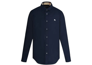 Burberry Stretch Cotton Poplin Shirt Navy