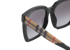 Burberry Sunglasses Maple Square Frame Black Beige Vintage Check (40816711)
