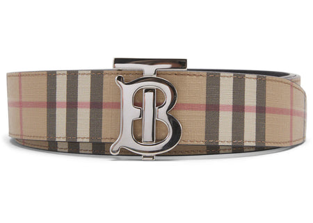 Burberry Reversible Monogram Motif Vintage Check Belt 1.4 Width Archive Beige