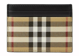 Burberry Vintage Check (5 Slot) Card Case Black/Archive Beige