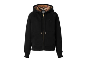 Burberry Women's Letter Graphic Cotton Blend Zip Hoodie Black