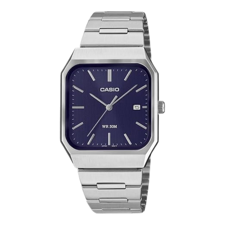 Casio Enticer Men Quartz Blue Dial Analog Stainless Steel Watch A2466