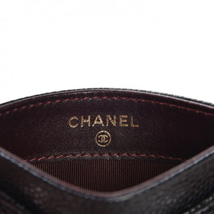Chanel Classic Card Holder Quilted Caviar Gold-tone Black
