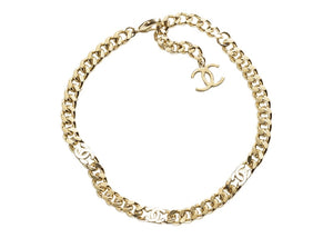 Chanel Metal Choker Necklace Gold/White