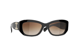 Chanel Rectangle Sunglasses Black (5493 c622/S5)