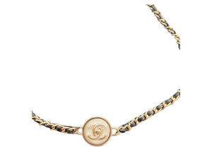 Chanel Round CC Logo Chocker Gold/White (ABA006)