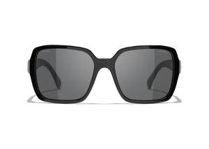 Chanel Square Sunglasses Black/Grey (5408 1026/S4)