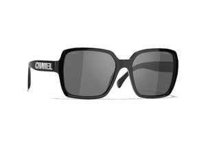 Chanel Square Sunglasses Black/Grey (5408 1026/S4)