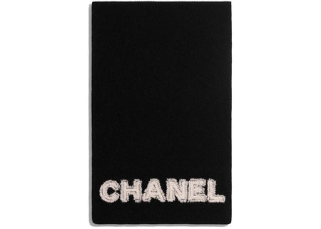 Chanel Tweed CC Logo Scarf Black/White