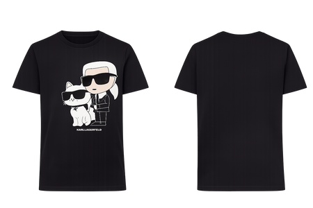 Karl Lagerfeld Women's Black Ikonik Karl & Choupette T-Shirt