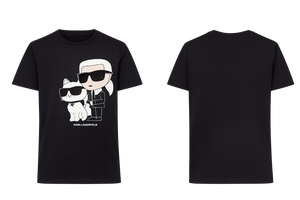 Karl Lagerfeld Women's Black Ikonik Karl & Choupette T-Shirt