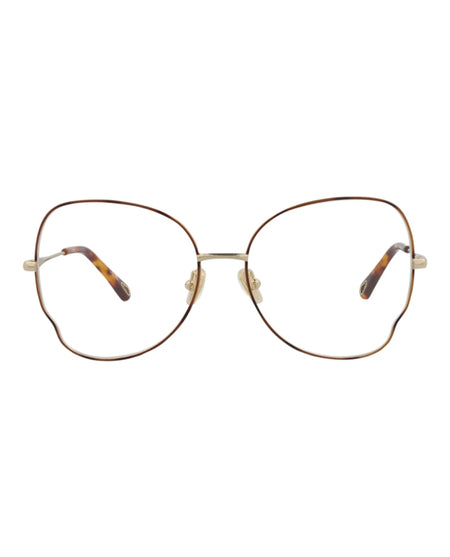 Chloe Cat Eye-Frame Metal Optical Frames Havana Gold Transparent (CH0098O-30012434-008)