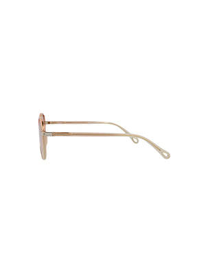 Chloe Round-Frame Injection Sunglasses Orange Orange Transparent (CH0033S-30013119-001)