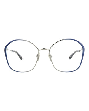 Chloe Round-Frame Metal Optical Frames Blue Blue Transparent (CH0017O-30009856-001)