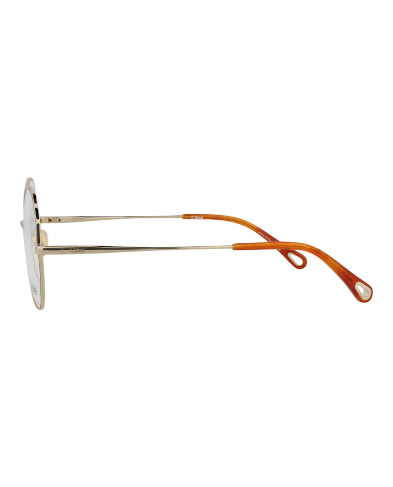 Chloe Round-Frame Metal Optical Frames Gold Gold Transparent (CH0097O-30012431-001)