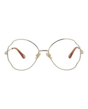 Chloe Round-Frame Metal Optical Frames Gold Gold Transparent (CH0097O-30012431-001)