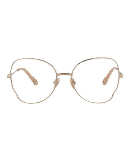 Chloe Round-Frame Metal Optical Frames Gold Gold Transparent (CH0098O-30012434-002)