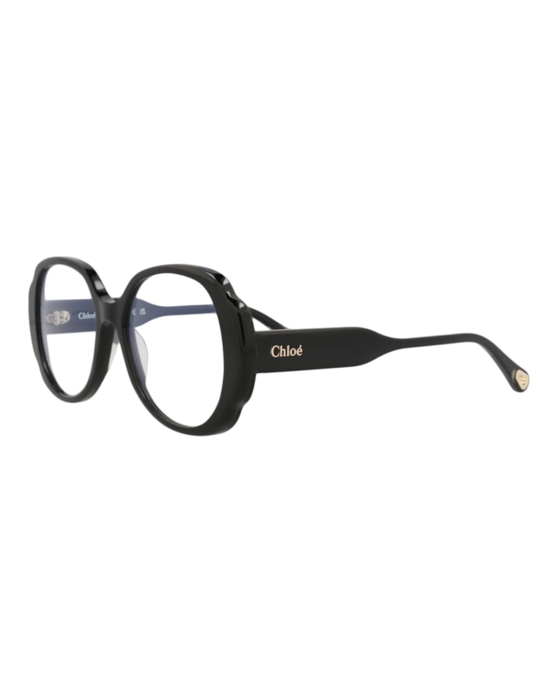 Chloe Round-Frame Recycled Acetate Sunglasses Black Black Transparent (CH0196S-30014696-001)