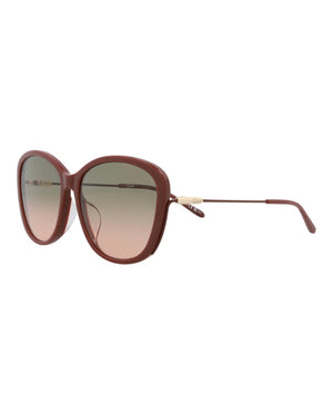 Chloe Round-Frame Recycled Acetate Sunglasses Brown Brown Green (CH0175SK-30014202-004)