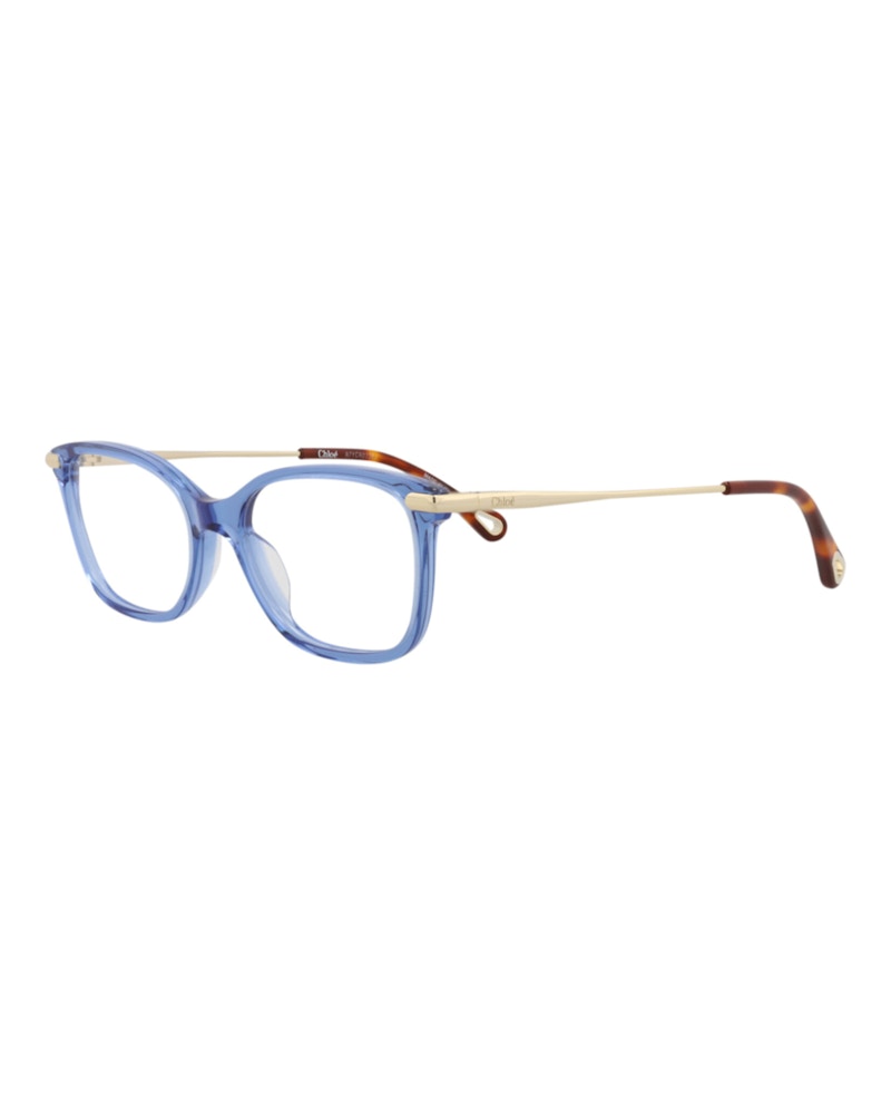 Chloe Square-Frame Bio Acetate Optical Frames Blue Gold Transparent (CH0059O-30011441-004)