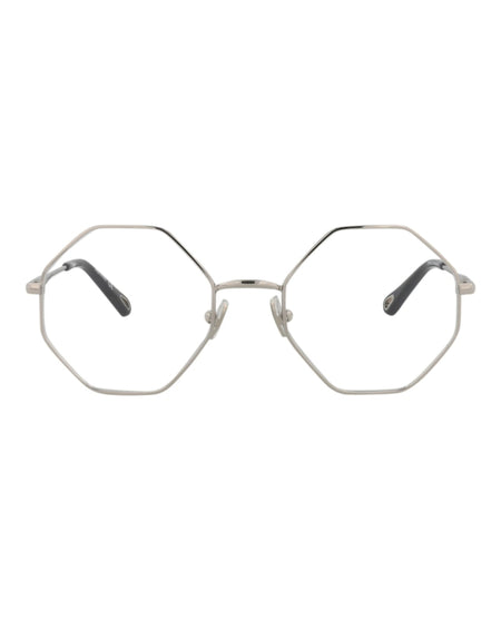 Chloe Square-Frame Metal Optical Frames Silver Silver Transparent (CH0022O-30009816-003)