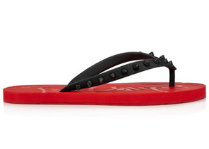 Christian Louboutin Loubi Flip Slide Black Red (Women's)