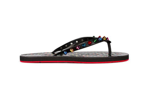 Christian Louboutin Loubi Flip Spikes Donna Flat Black Mix Multi (Women's)
