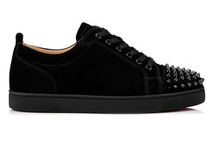 Christian Louboutin Louis Junior Spikes Veau Velours Sneaker Black