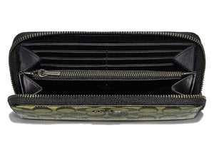 Coach x Bape Accordion Zip Wallet Signature Canvas With Ape Head Black Copper/Camo Multi